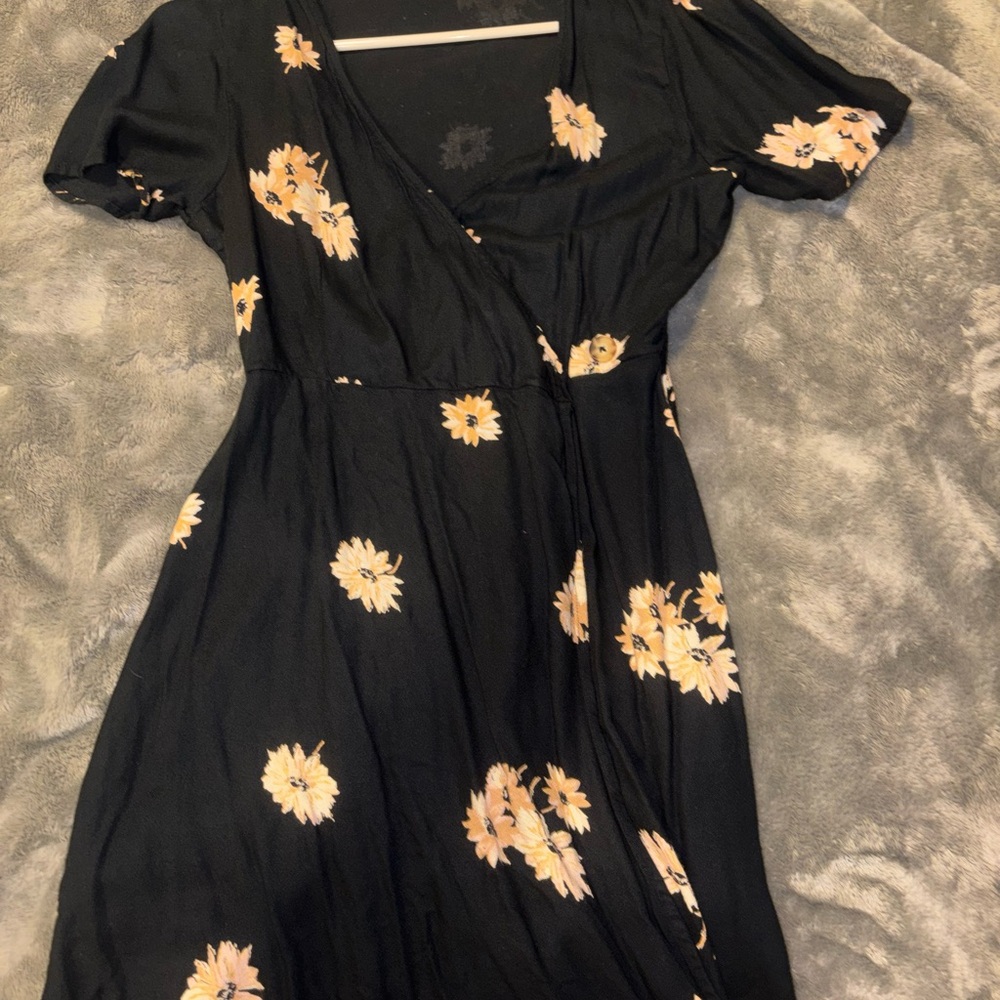 Volcom Black Floral Mini Dress